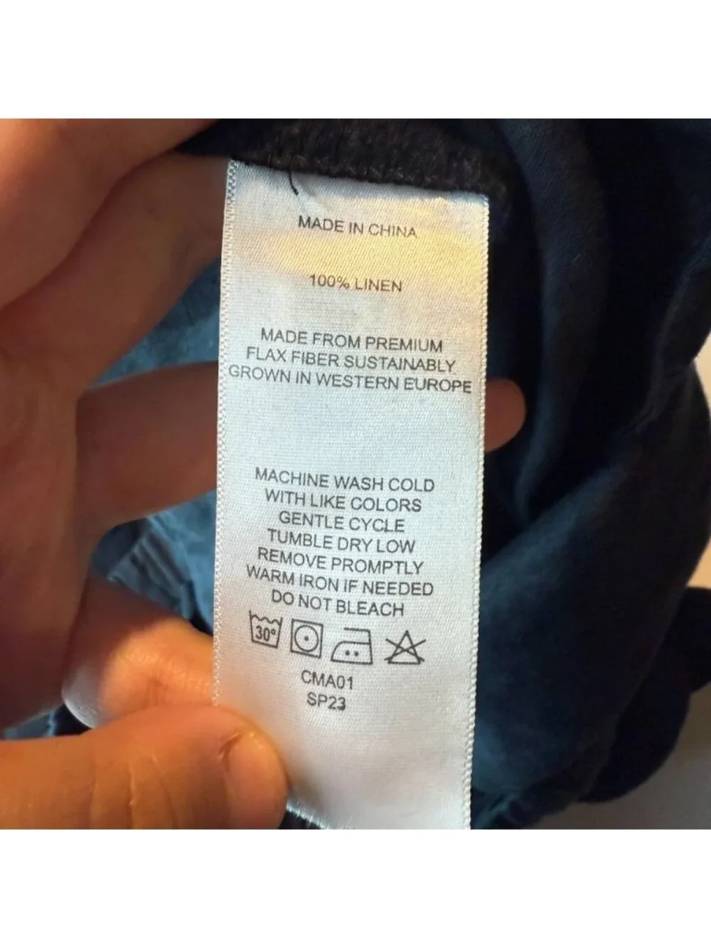 Quince Women M 100% Linen Pajama Pants Pull On Black Stretch Waist Breathable